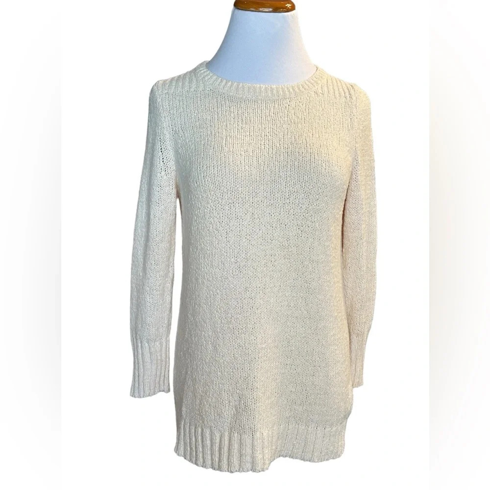 J. Crew Twisted Stitch Crewneck Cable-knit Sweater in Ivory - Picture 2 of 5